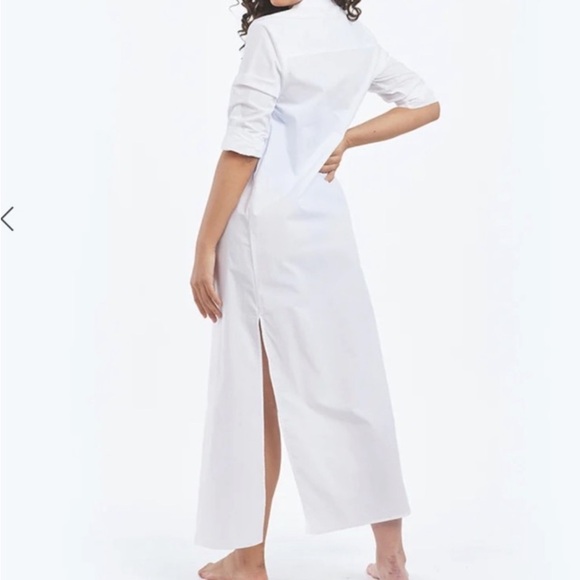 Summersalt Crisp Perfect Boyfriend Shirt Dress Sz S Organic Vacation Resortwear - Picture 1 of 16